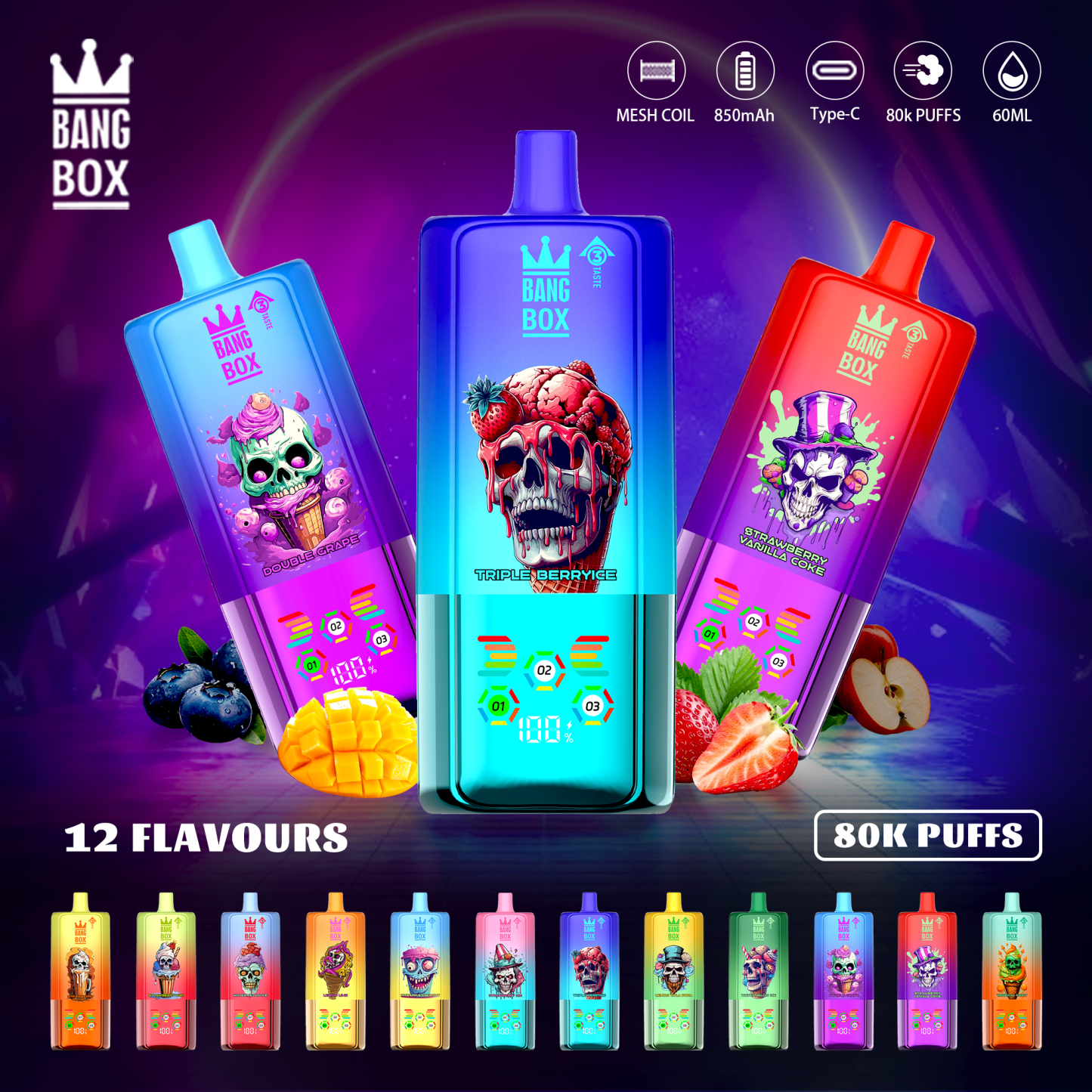 BANG BOX 80K Puffs 3-in-1 Flavor Disposable Vape