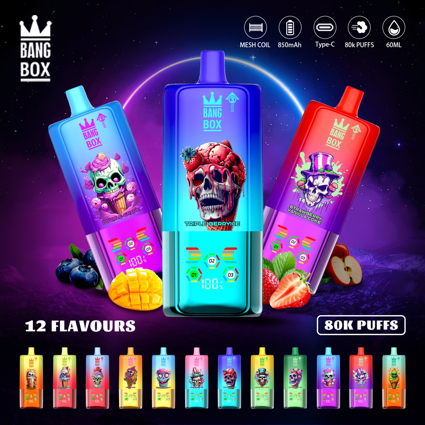 BANG BOX 80K Puffs 3-in-1 Flavor Disposable Vape