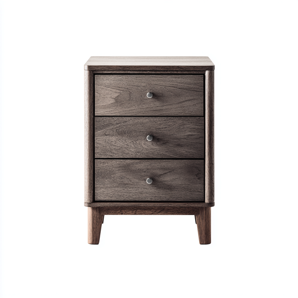 Armoire de bureau en bois à trois tiroirs 45x40x85 cm - gris - style scandinave moderne-Craftete