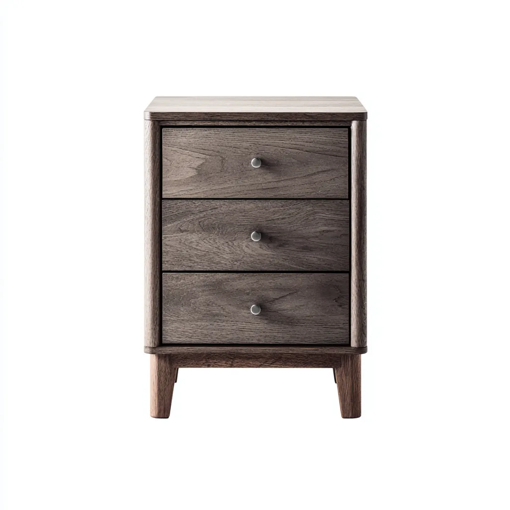 Armoire de bureau en bois à trois tiroirs 45x40x85 cm - gris - style scandinave moderne-Craftete