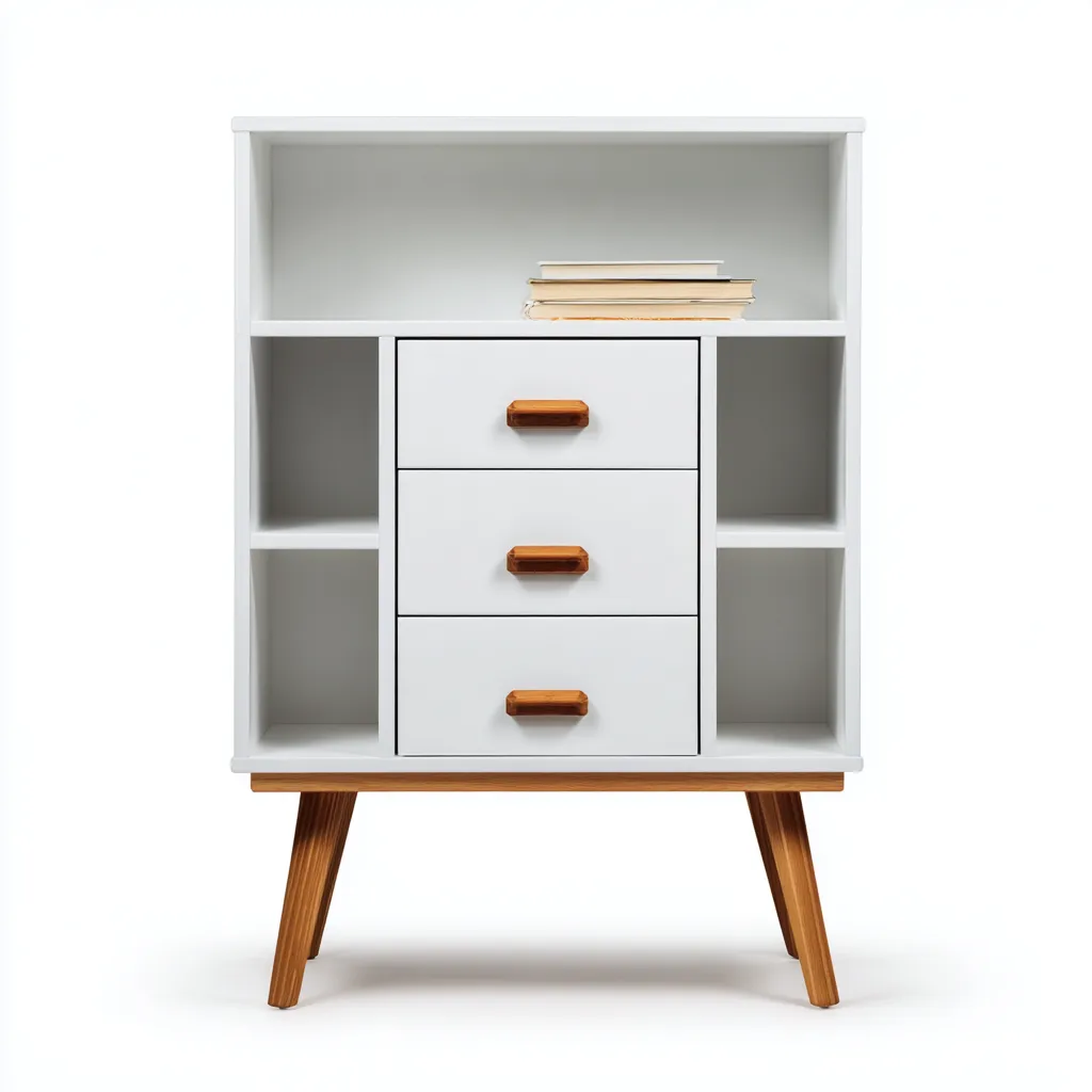 Bibliothèque en bois 90x40x120 cm - blanc - style scandinave-Craftete