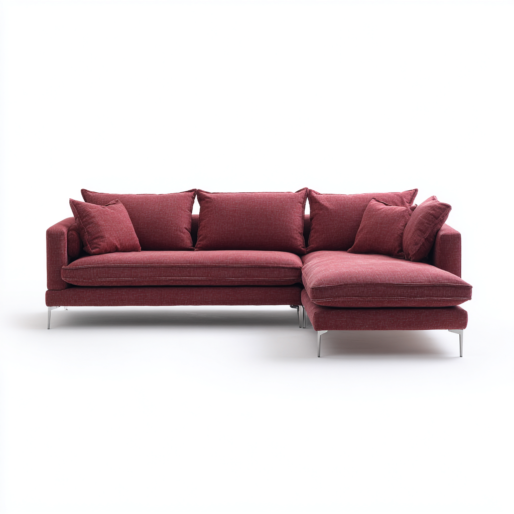 Canapé d'angle en tissu 260x170x85 cm - rouge - style moderne minimaliste-Craftete