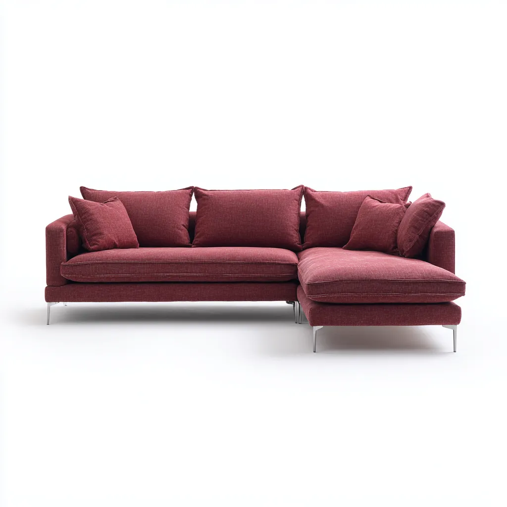 Canapé d'angle en tissu 260x170x85 cm - rouge - style moderne minimaliste-Craftete