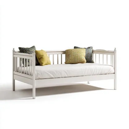 Canapé-lit bois 200x95x85 cm blanc style classique-Craftete