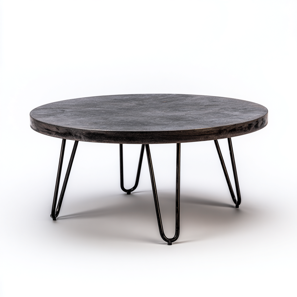 Table basse bois et métal 80x80x40 cm - gris - style industriel-Craftete