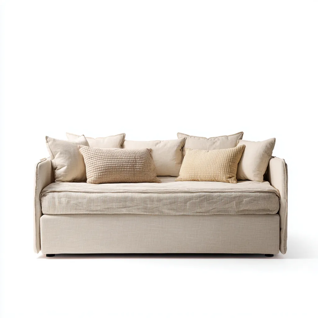 Canapé-lit tissu 205x100x90 cm beige style moderne-Craftete