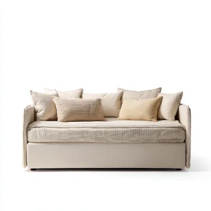 Canapé-lit tissu 205x100x90 cm beige style moderne-Craftete