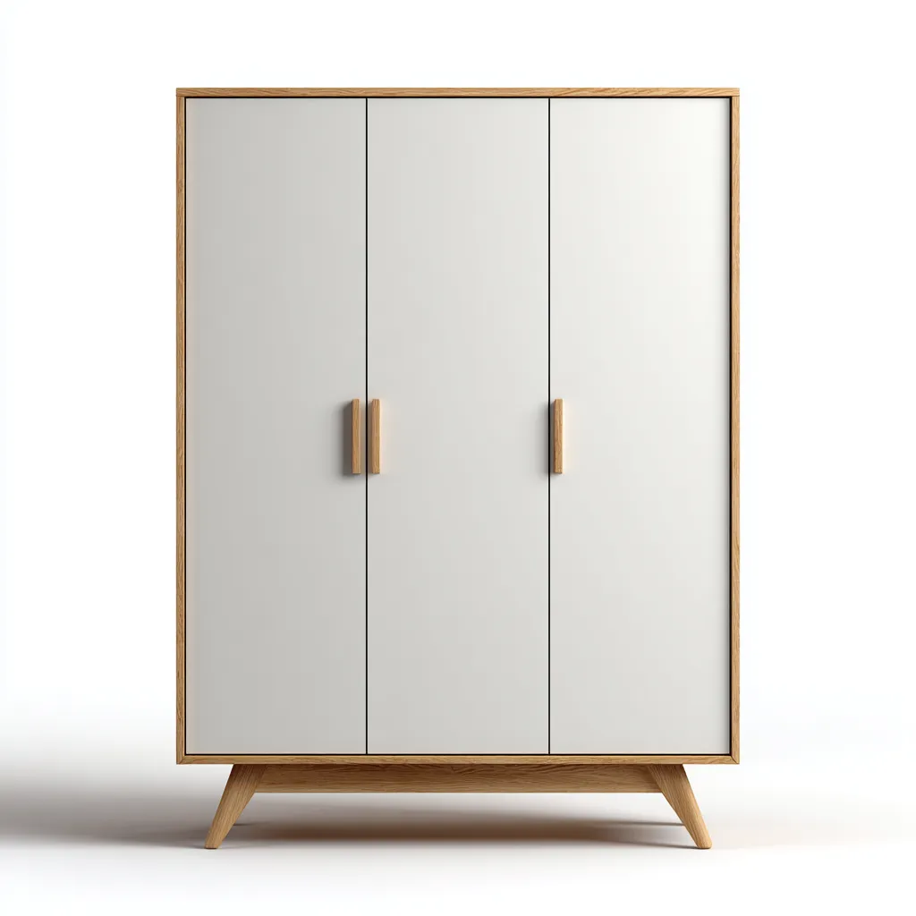 Armoire en bois 150x55x190 cm - blanc-chêne - scandinave-Craftete