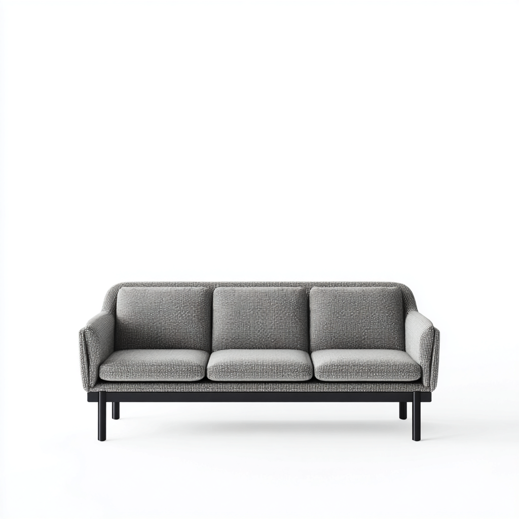 Canapé 3 places tissu 215x90x85 cm - gris - design moderne minimaliste-Craftete