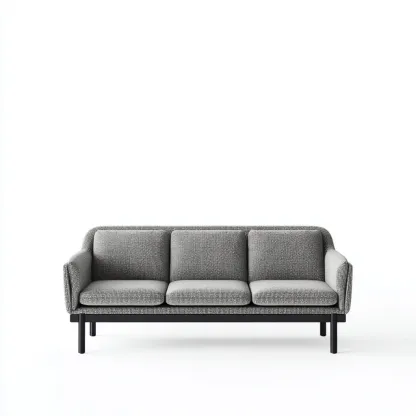 Canapé 3 places tissu 215x90x85 cm - gris - design moderne minimaliste-Craftete