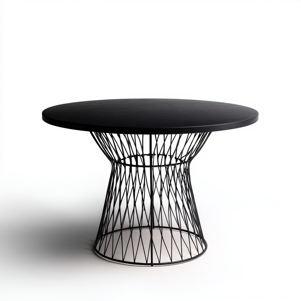 Table de jardin en acier - 120x120x75 cm - noir - style moderne-Craftete