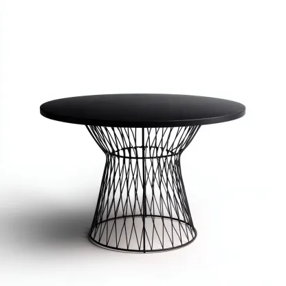 Table de jardin en acier - 120x120x75 cm - noir - style moderne-Craftete