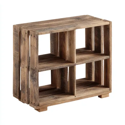 Bibliothèque en bois recyclé 80x30x90 cm - marron - style rustique-Craftete