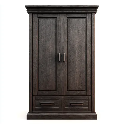 Armoire en bois massif 110x55x190 cm - marron - style classique-Craftete