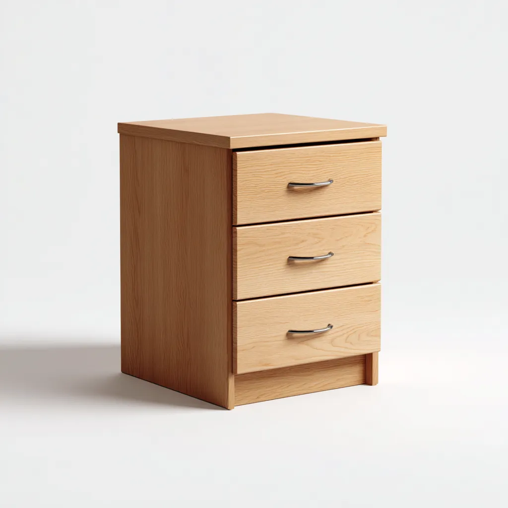 Armoire de bureau en bois à trois tiroirs 45x40x85 cm - beige - style classique-Craftete