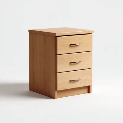 Armoire de bureau en bois à trois tiroirs 45x40x85 cm - beige - style classique-Craftete