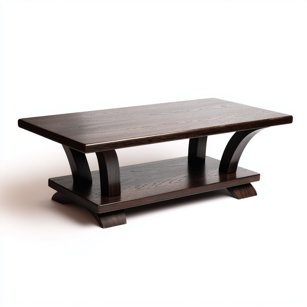 Table basse en bois 120x60x45 cm - marron - design classique contemporain-Craftete