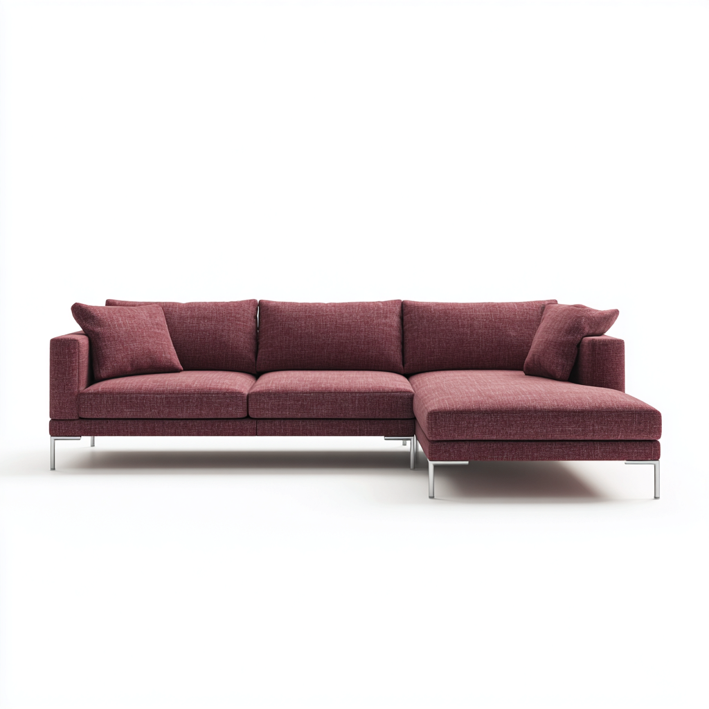 Canapé d'angle en tissu 258x168x85 cm - rouge - style moderne minimaliste-Craftete