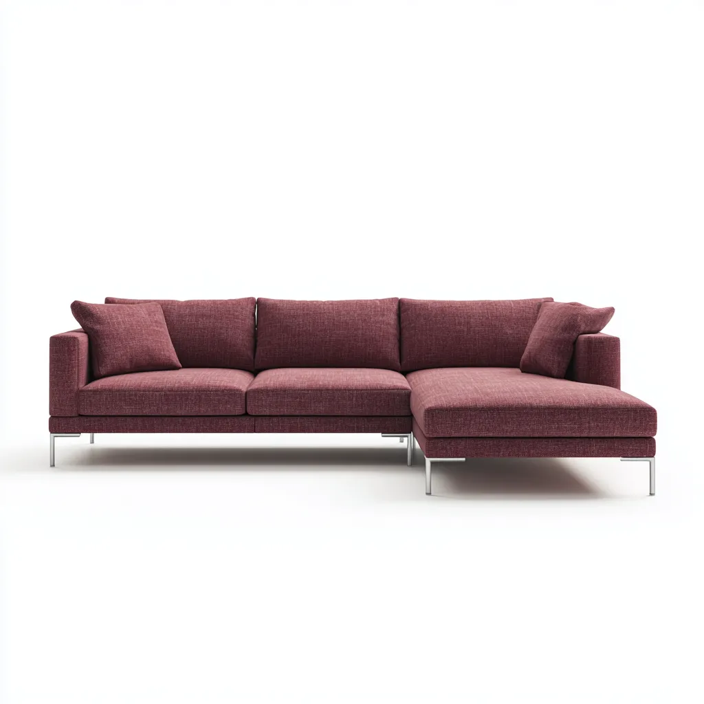 Canapé d'angle en tissu 258x168x85 cm - rouge - style moderne minimaliste-Craftete