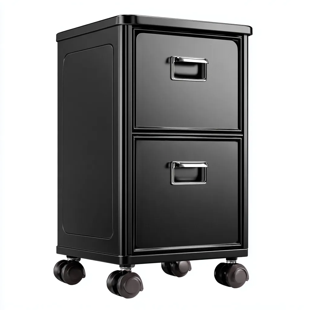 Armoire de bureau en métal 40x50x70 cm - noir - style industriel moderne-Craftete