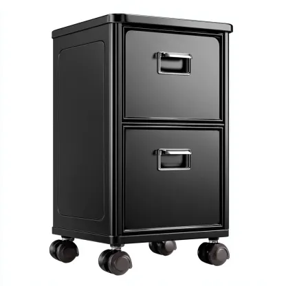 Armoire de bureau en métal 40x50x70 cm - noir - style industriel moderne-Craftete