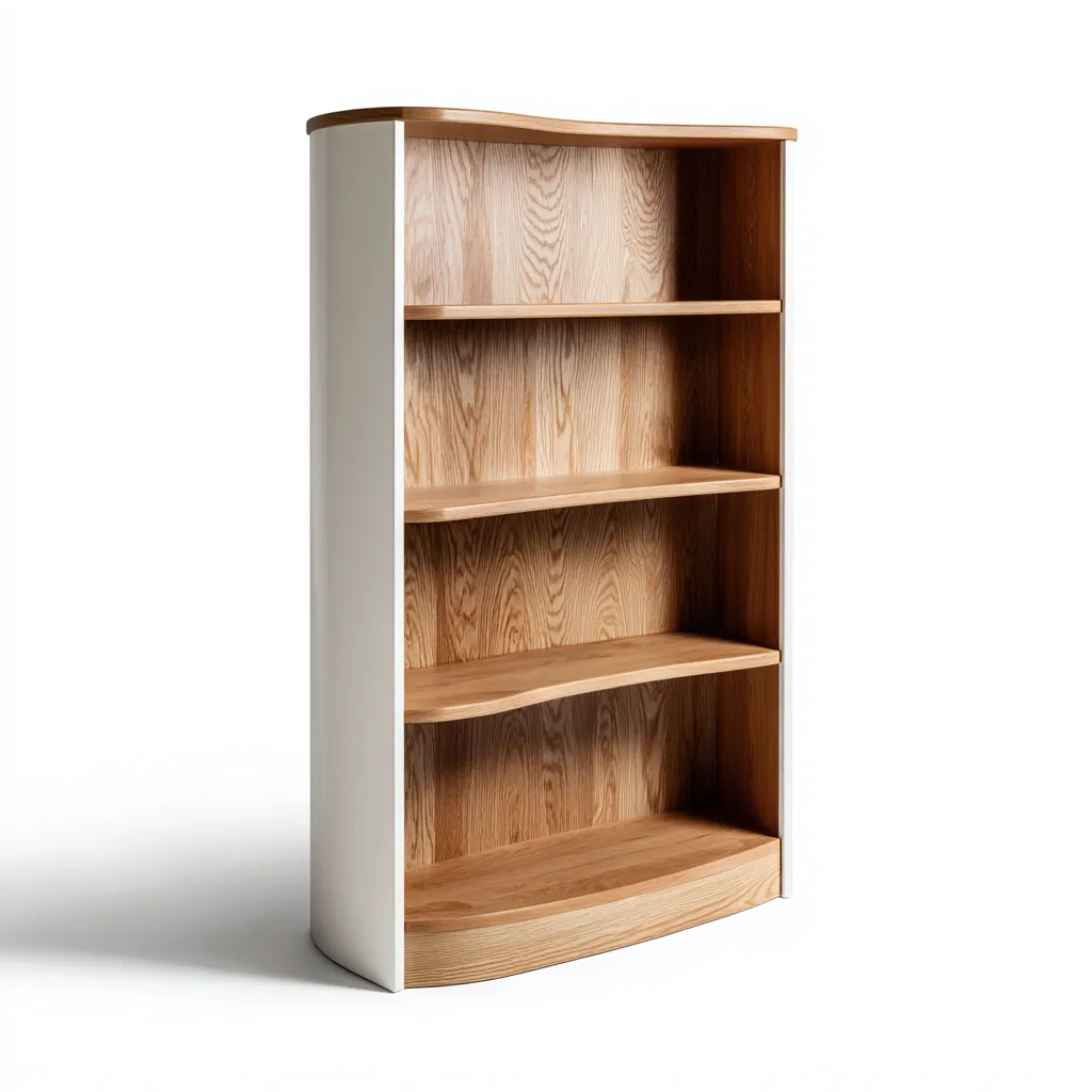 Bibliothèque en bois et MDF 80x35x160 cm - beige - style moderne-Craftete