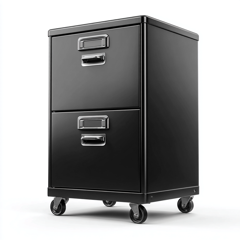 Armoire de bureau en métal 42x50x70 cm - noir - style industriel moderne-Craftete