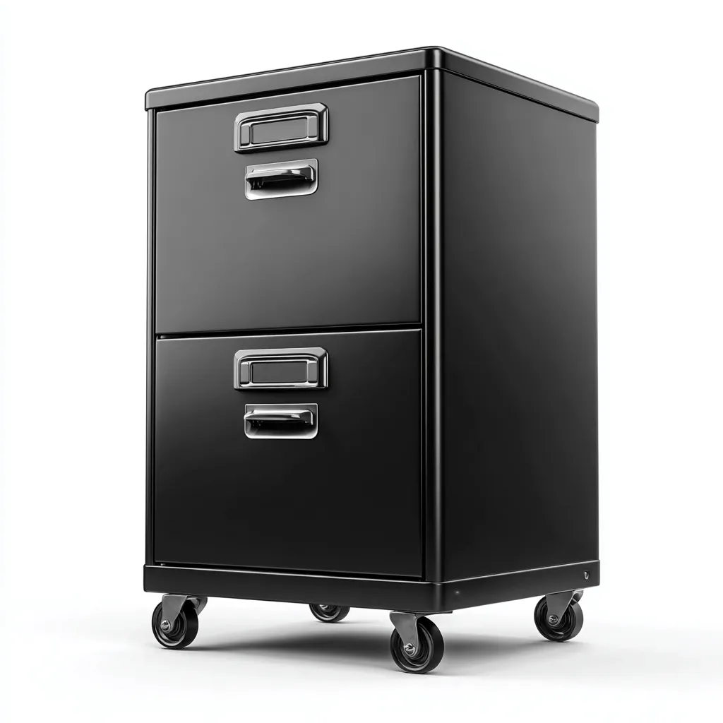 Armoire de bureau en métal 42x50x70 cm - noir - style industriel moderne-Craftete