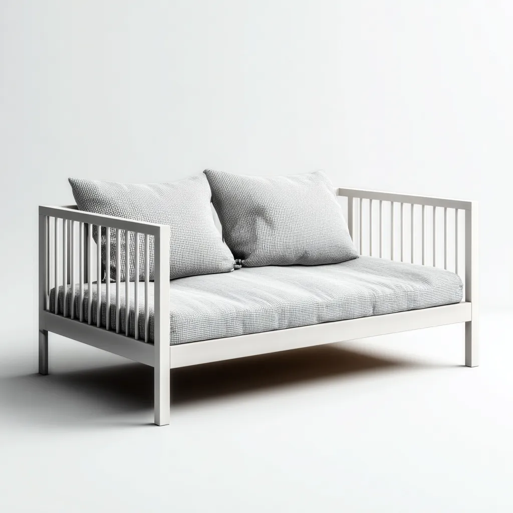 Canapé-lit bois massif 195x90x85 cm blanc style minimaliste-Craftete