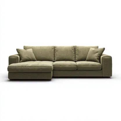 Canapé d'angle en tissu 265x175x85 cm - vert - style moderne confortable-Craftete