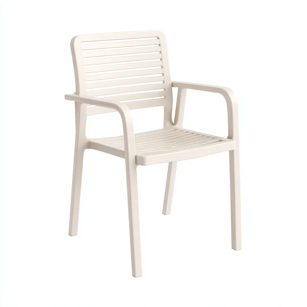 Chaise de jardin plastique - 56x57x87 cm - blanc - style moderne épuré-Craftete