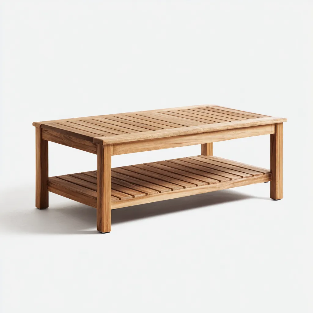 Table de jardin rectangulaire en bois de teck - 110x55x45 cm - marron - style naturel-Craftete