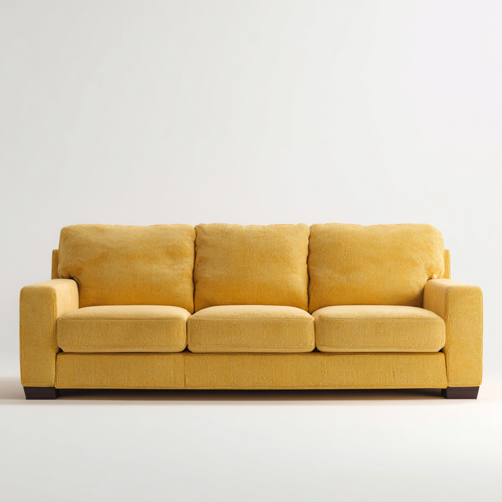 Canapé 3 places tissu 215x90x85 cm - jaune - design moderne-Craftete