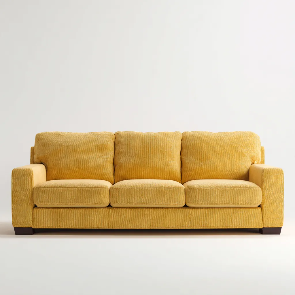 Canapé 3 places tissu 215x90x85 cm - jaune - design moderne-Craftete