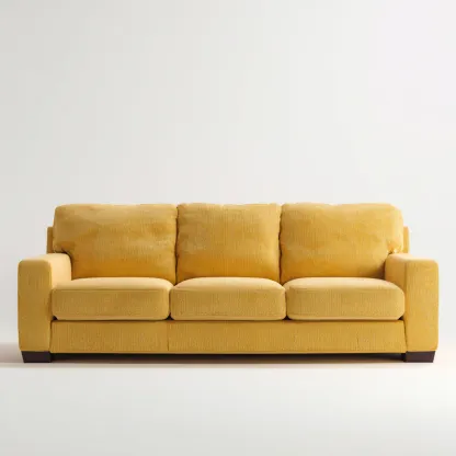 Canapé 3 places tissu 215x90x85 cm - jaune - design moderne-Craftete