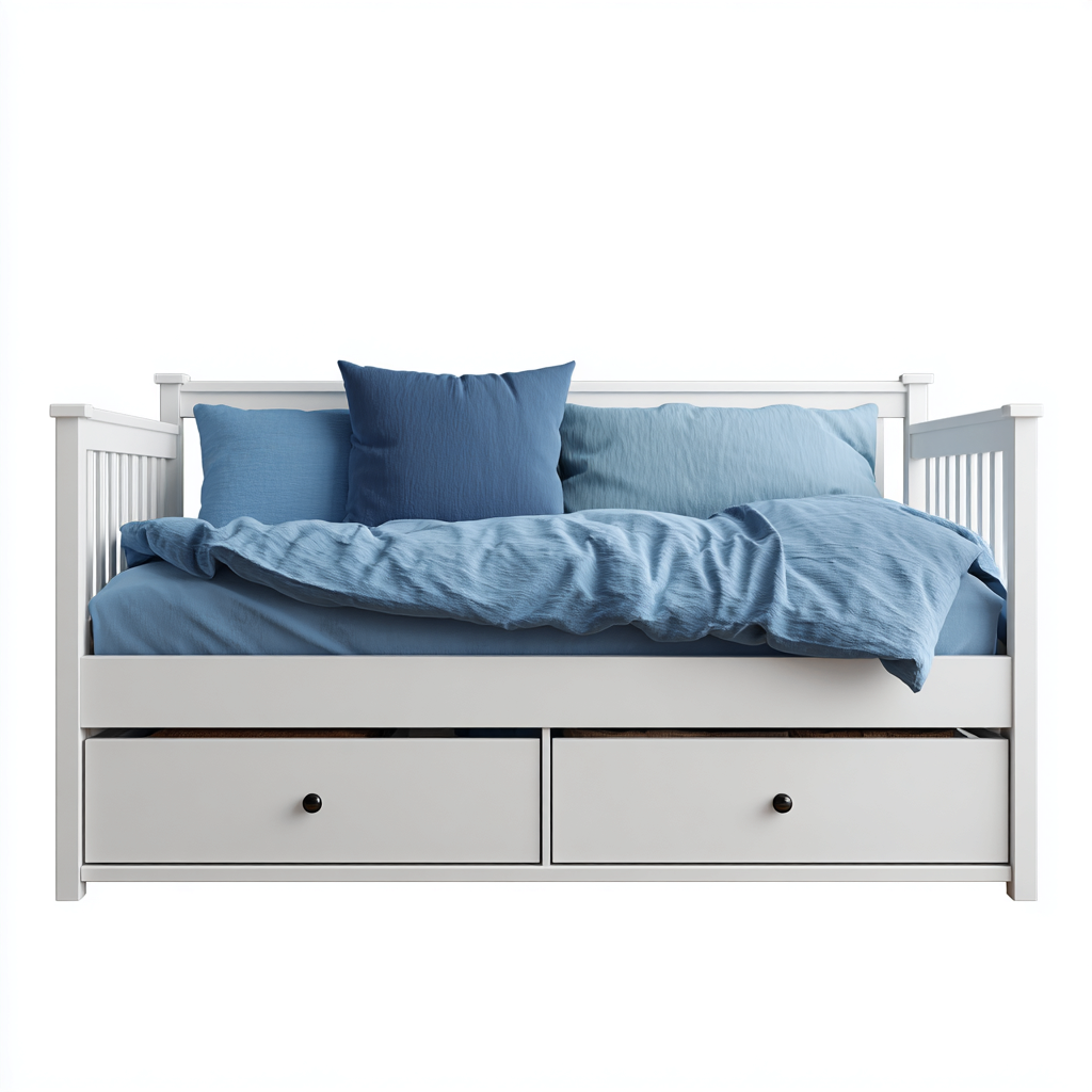 Canapé-lit bois 205x100x95 cm blanc style moderne-Craftete