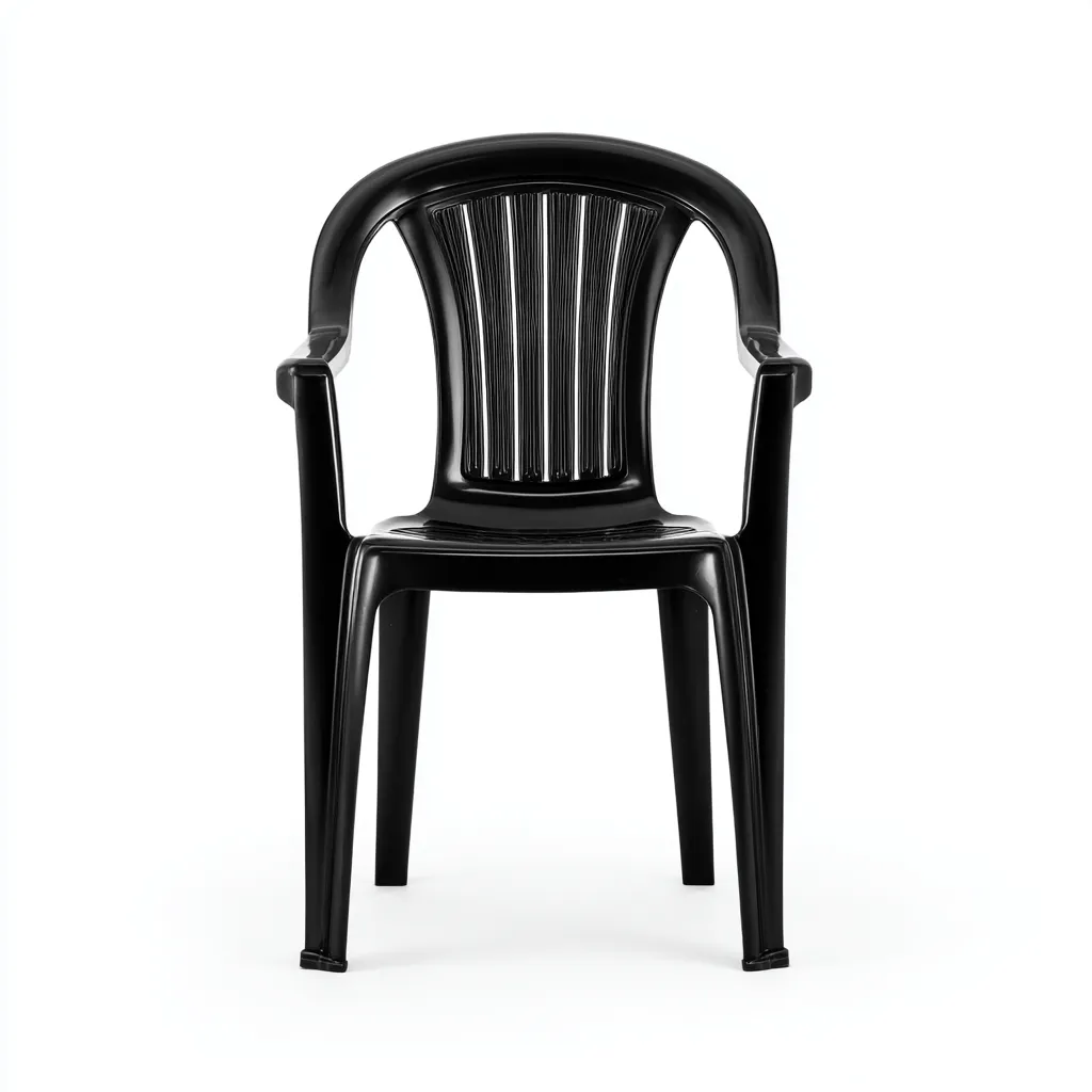 Chaise de jardin plastique - 55x55x85 cm - noire - design ergonomique-Craftete