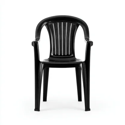 Chaise de jardin plastique - 55x55x85 cm - noire - design ergonomique-Craftete
