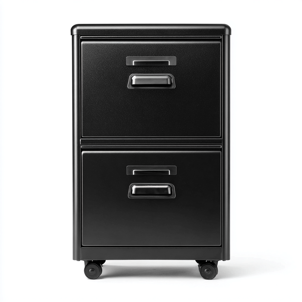 Armoire de bureau en métal 42x50x70 cm - noir - style industriel moderne-Craftete