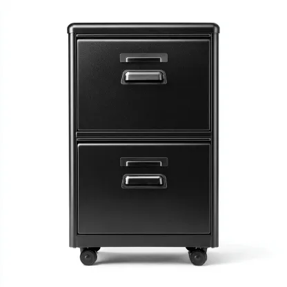 Armoire de bureau en métal 42x50x70 cm - noir - style industriel moderne-Craftete