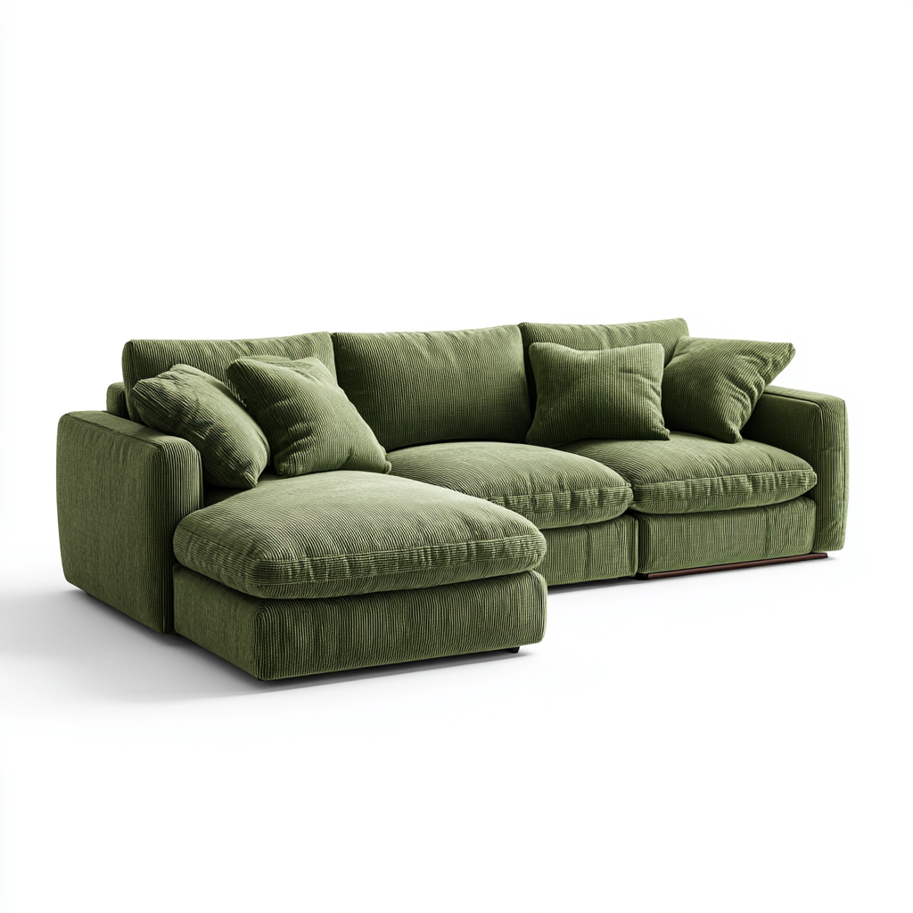 Canapé d'angle en tissu 265x170x85 cm - vert - style moderne décontracté-Craftete