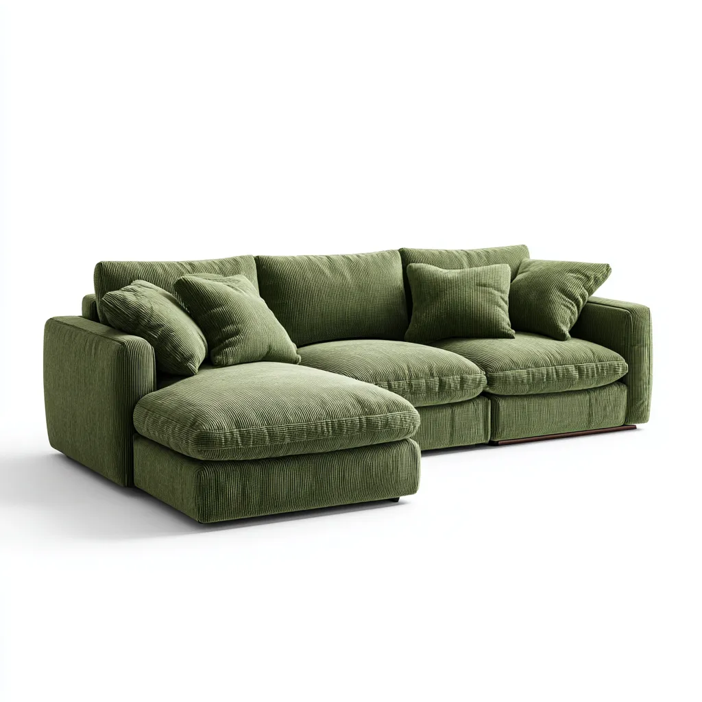 Canapé d'angle en tissu 265x170x85 cm - vert - style moderne décontracté-Craftete