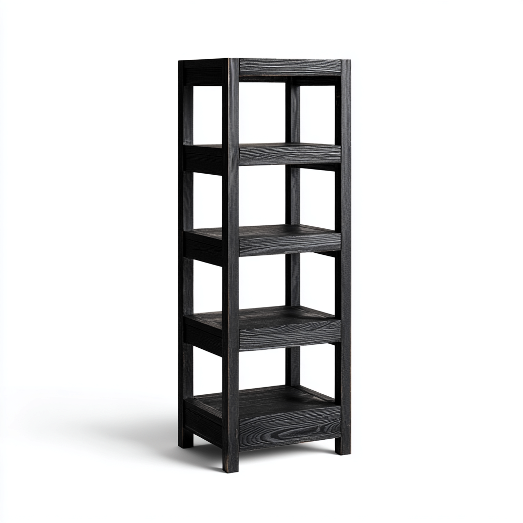 Meuble à chaussures bois 45x30x110 cm - noir - style moderne-Craftete