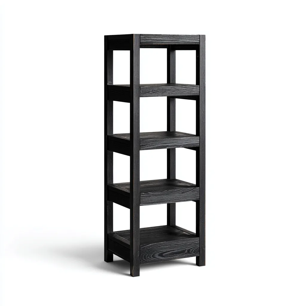 Meuble à chaussures bois 45x30x110 cm - noir - style moderne-Craftete