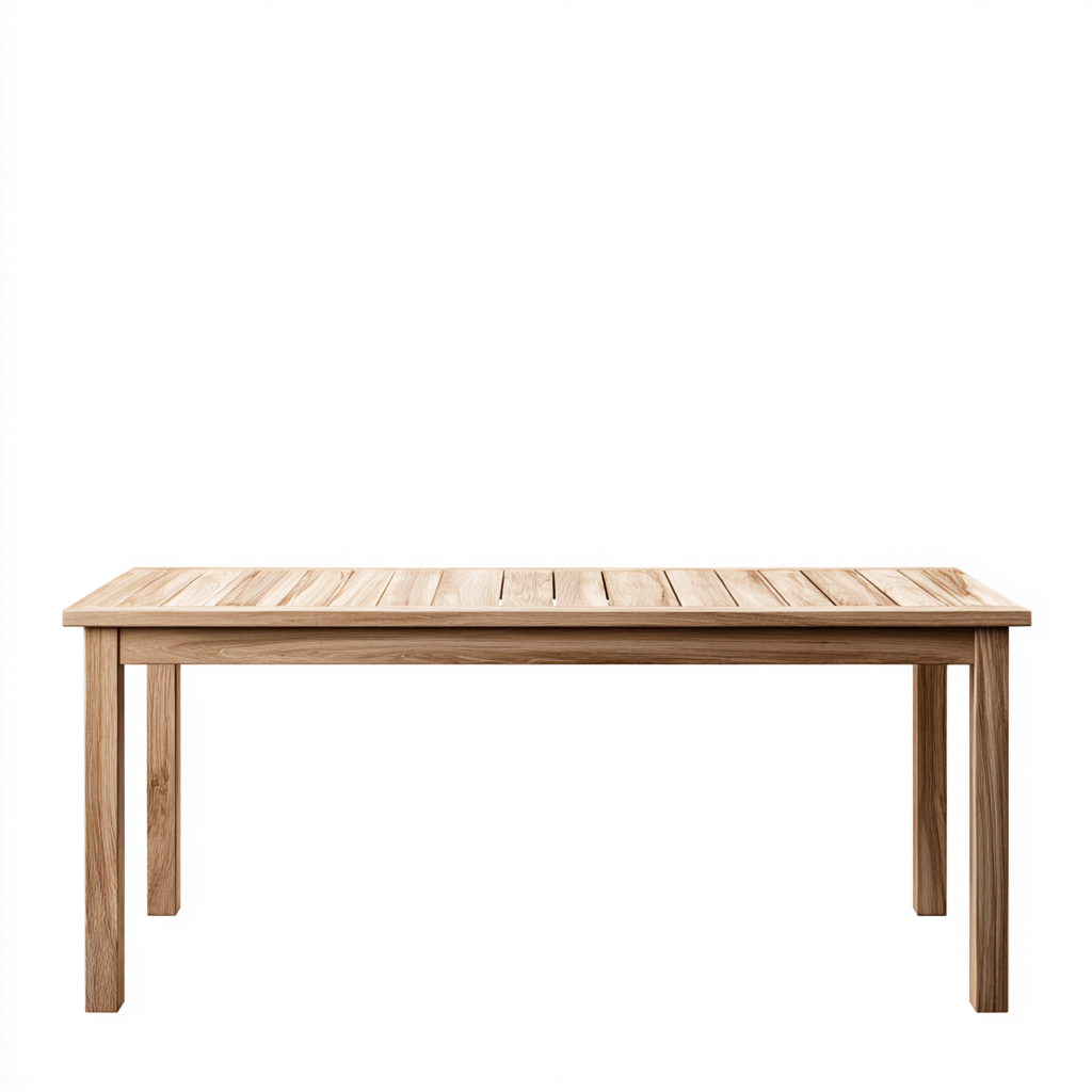Table de jardin rectangulaire en bois de teck - 180x90x75 cm - marron - style naturel-Craftete