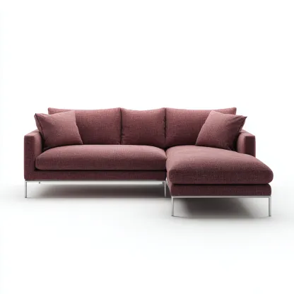 Canapé d'angle en tissu 255x165x84 cm - rouge - style contemporain raffiné-Craftete