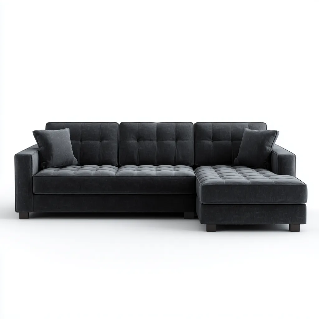 Canapé d'angle en tissu 260x165x85 cm - gris anthracite - style moderne-Craftete