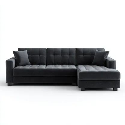 Canapé d'angle en tissu 260x165x85 cm - gris anthracite - style moderne-Craftete