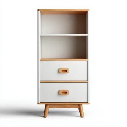 Bibliothèque en bois 60x40x120 cm - blanc - style scandinave-Craftete