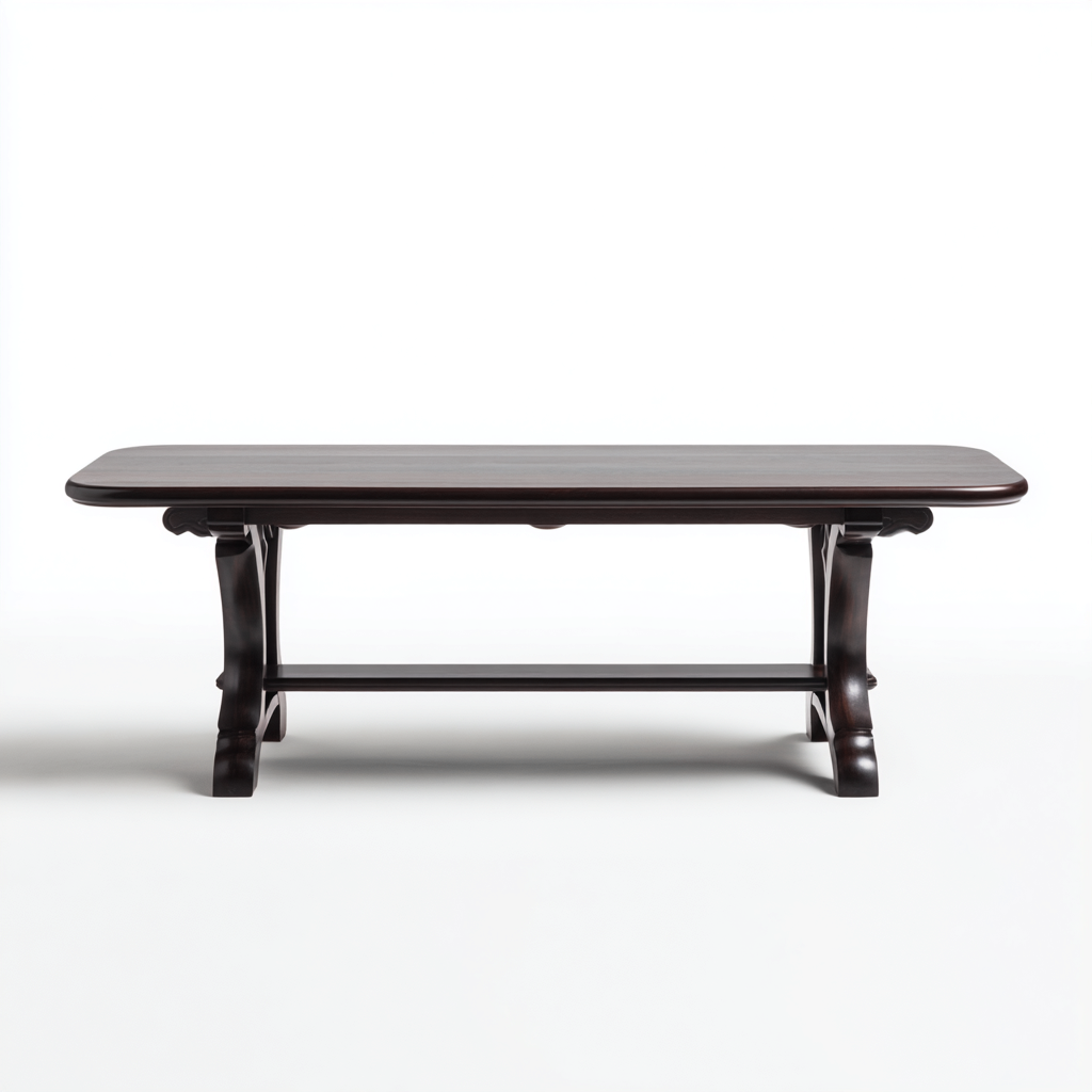 Table basse en bois 120x60x45 cm - marron - design classique élégant-Craftete